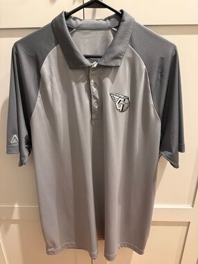 Cleveland Guardians Men's Gray Performance Polo Shirt - Athletic Logo